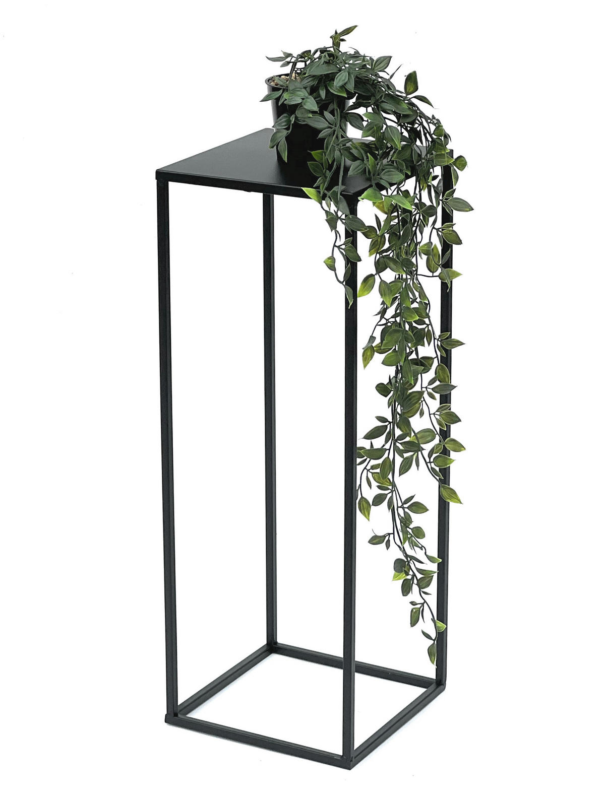 BLUMENHOCKER Metall Schwarz Eckig 60 cm 96315 M - Schwarz, Metall (23/60/23cm) - DanDiBo