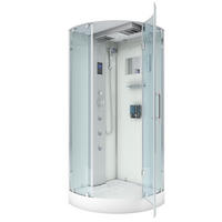 DAMPFDUSCHE Dusche D37-10R2 Weiß 90x90 - Weiß, Glas/Kunststoff (90/90/218cm) - AcquaVapore by Sandra Jentho