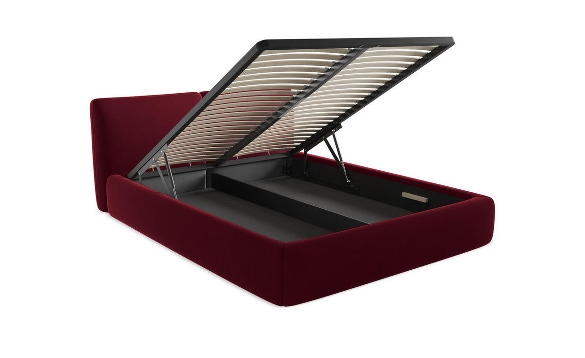 POLSTERBETT mit Bettkasten und Lattenrost 160x228 Grau - Schwarz/Grau, Kunststoff/Textil (140/200cm) - Makamii