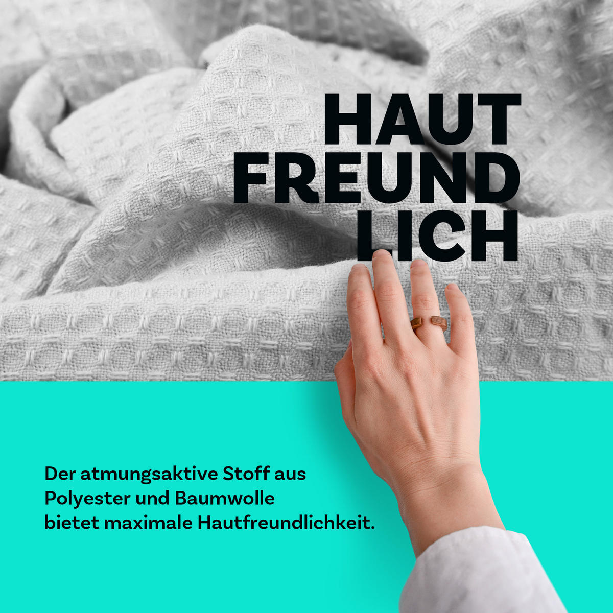 KUSCHELDECKE Waffelpiqué 140x200 cm Hellgrau - Hellgrau, Textil (140/200cm)