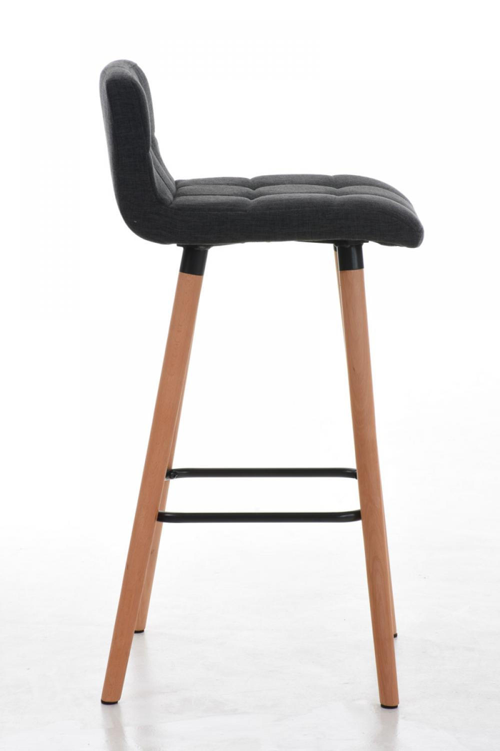 BARHOCKER Stoff Dunkelgrau - Eukalyptusholzfarben/Dunkelgrau, Holz/Textil (42/94/49cm) - CLP