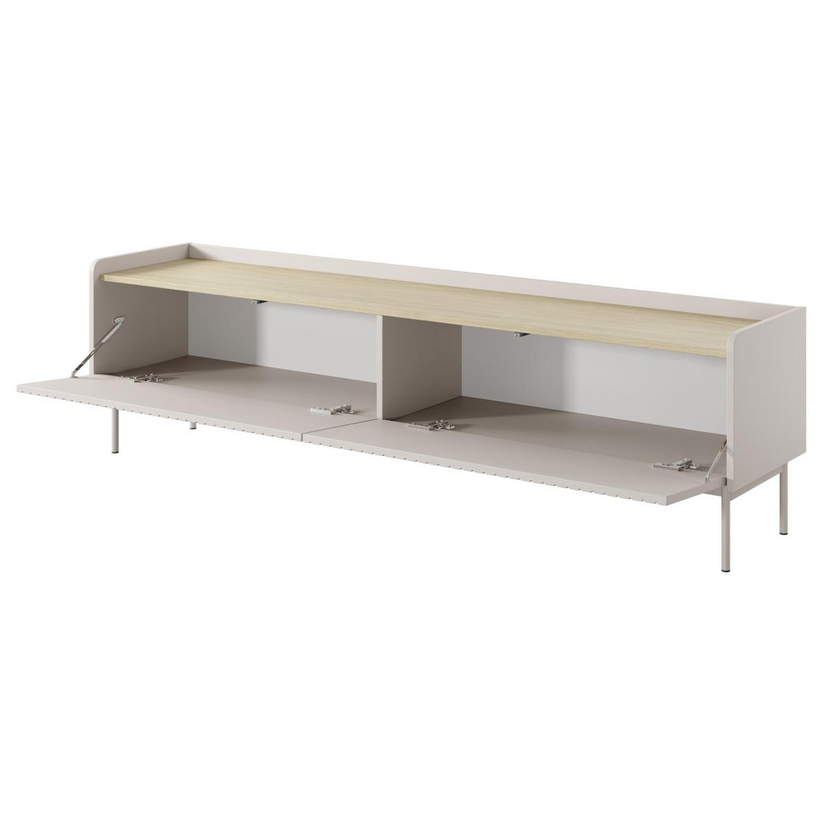 TV-LOWBOARD Liwelo Greige 181 cm - Taupe, Holzwerkstoff/Metall (181/50.2/38cm) - Selsey