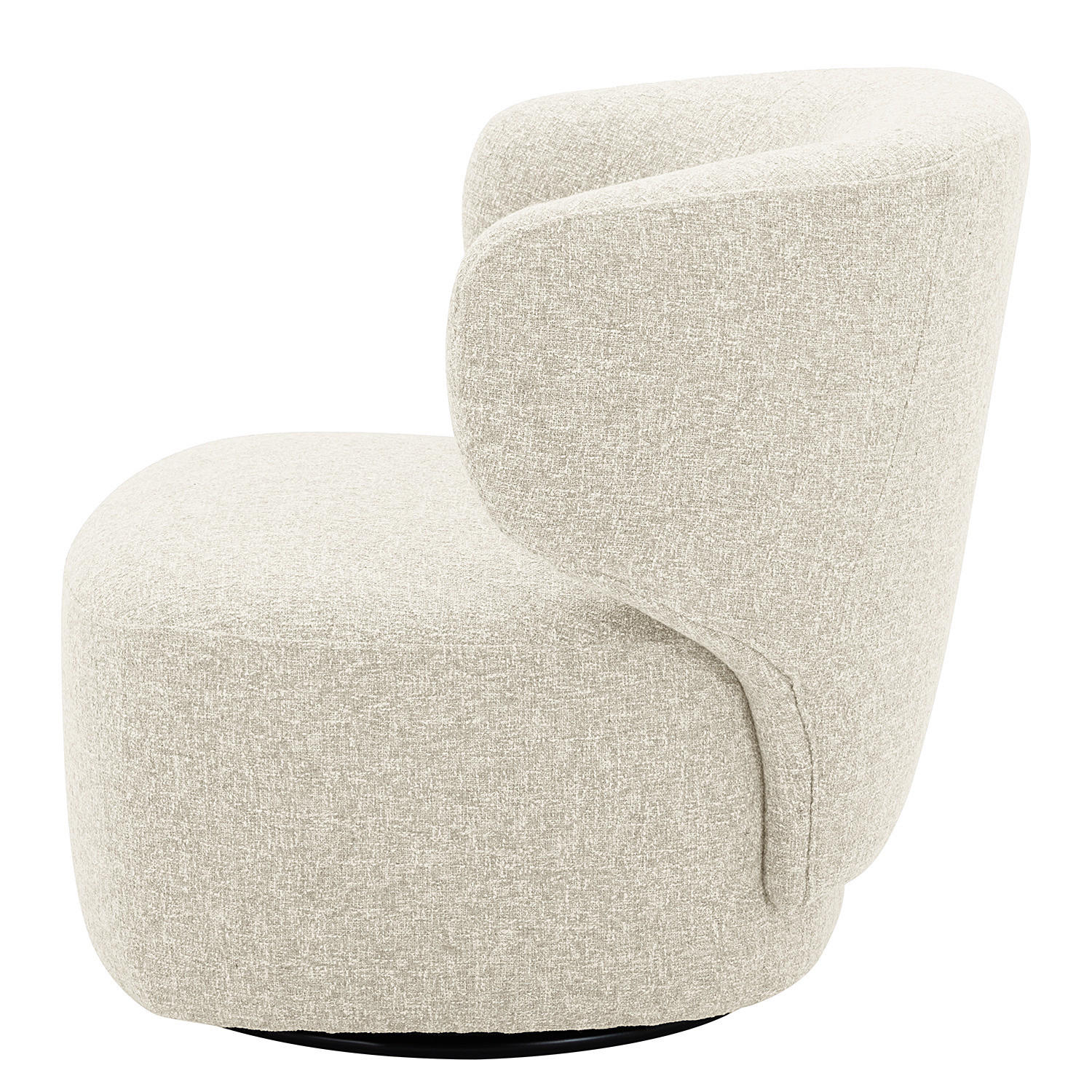 DREHSESSEL - Beige/Schwarz, Textil/Metall (80/81/76cm) - home24