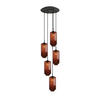GALERIELEUCHTE Velo 5-flammig Braun Ø 18cm - Schwarz/Braun, Glas (18/18/33cm) - s.luce