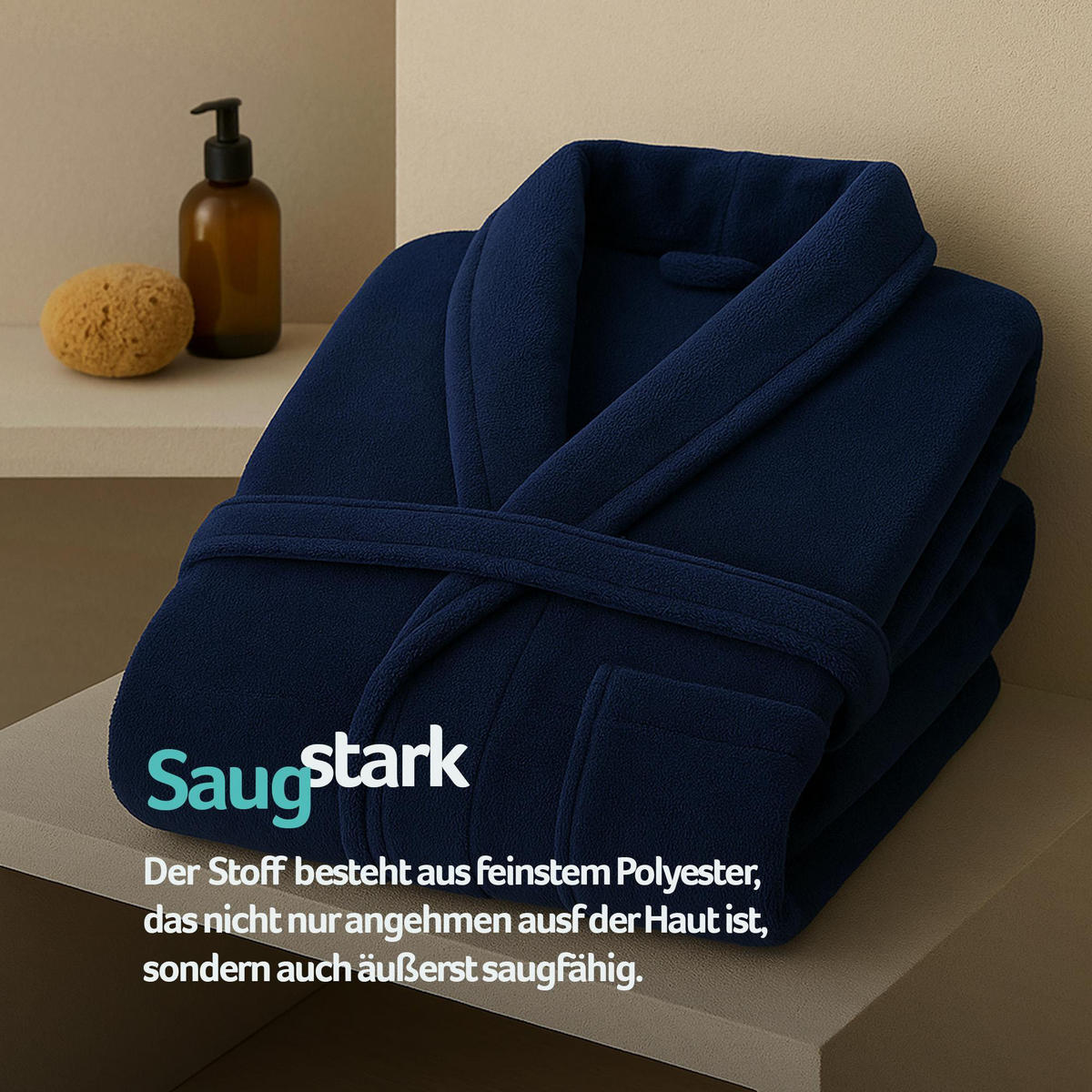 BADEMANTEL Übergrößen ( 4XL -6XL ) Marine 4XL - Blau, Textil (4XLnull) - Bestlivings
