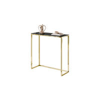 KONSOLE MODERN II GLASS 80/30/79 cm Goldchrom/Schwarz - Goldfarben/Schwarz, Glas/Metall (80/79/30cm) - Lookway