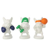 DEKOOBJEKT BULLDOGGE SPORT (3ER SET) - Multicolor, Glas/Naturmaterialien (11/24.7/18.5cm) - J-Line