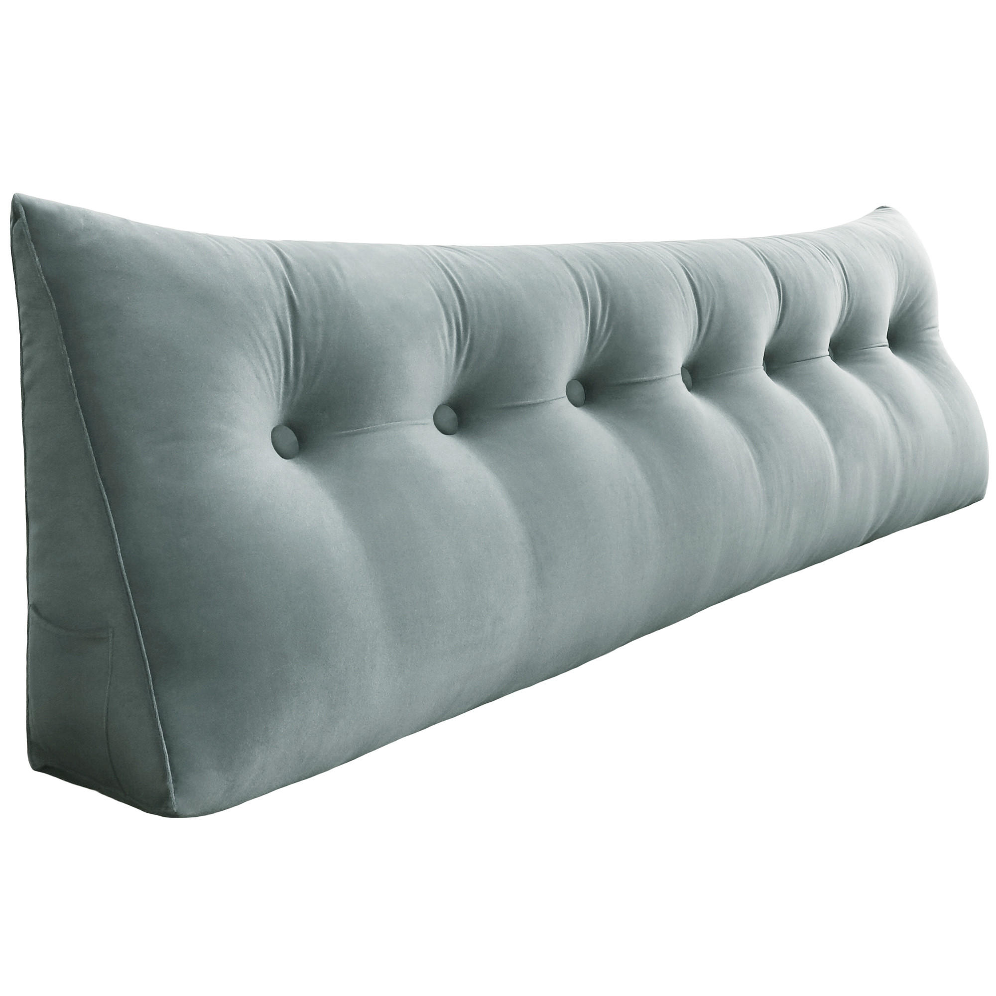 RÜCKENKISSEN für Bett Samt Grau 200 cm - Grau, Textil (50/200cm) - Vercart