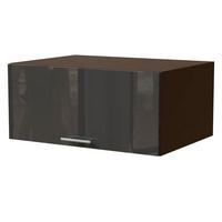 AUFSATZSCHRANK Essen W6B/80 Graphit Hochglanz / Lava Matt 80 / 59 / 36cm - Dunkelgrau/Graphitfarben, Holz/Holzwerkstoff (80/36/59cm) - Feldmann-Wohnen