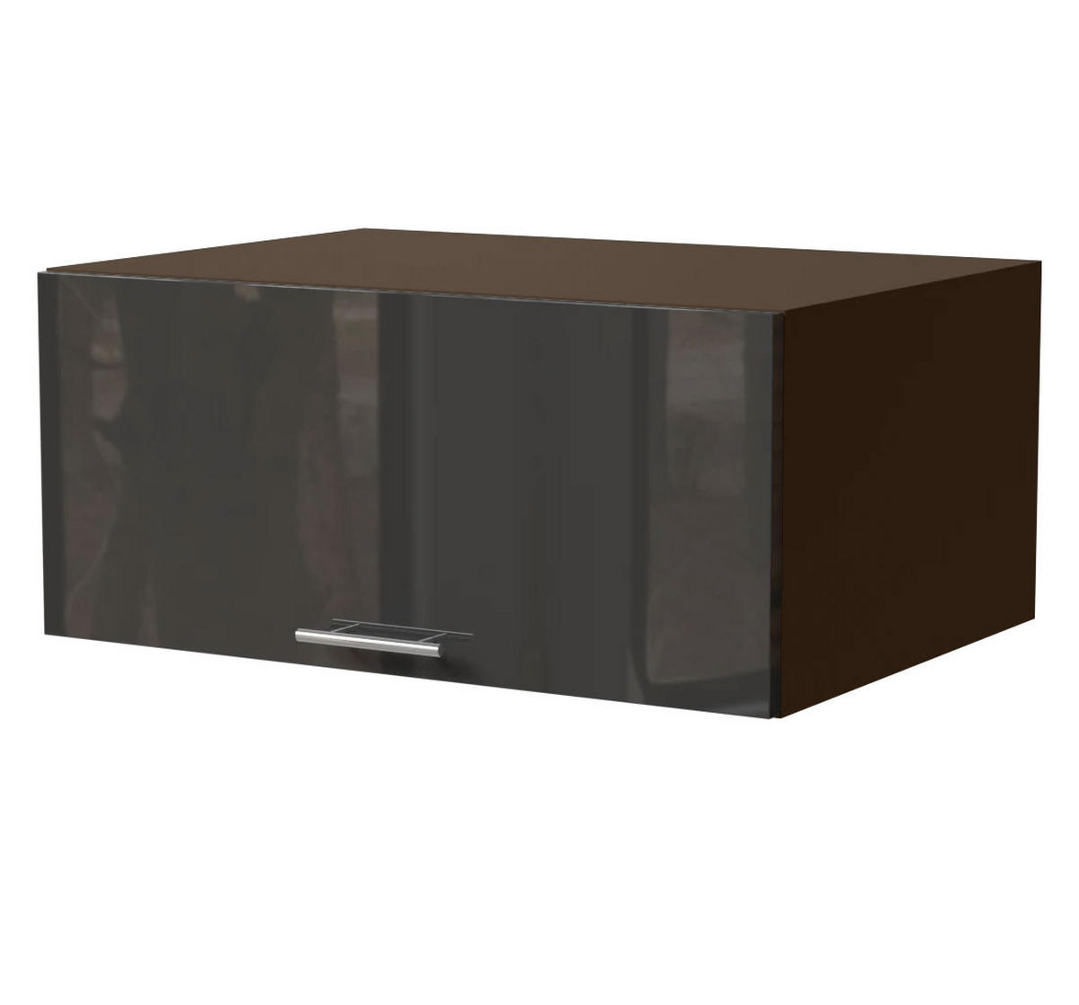 AUFSATZSCHRANK Essen W6B/80 Graphit Hochglanz / Lava Matt 80 / 59 / 36cm - Dunkelgrau/Graphitfarben, Holz/Holzwerkstoff (80/36/59cm) - Feldmann-Wohnen