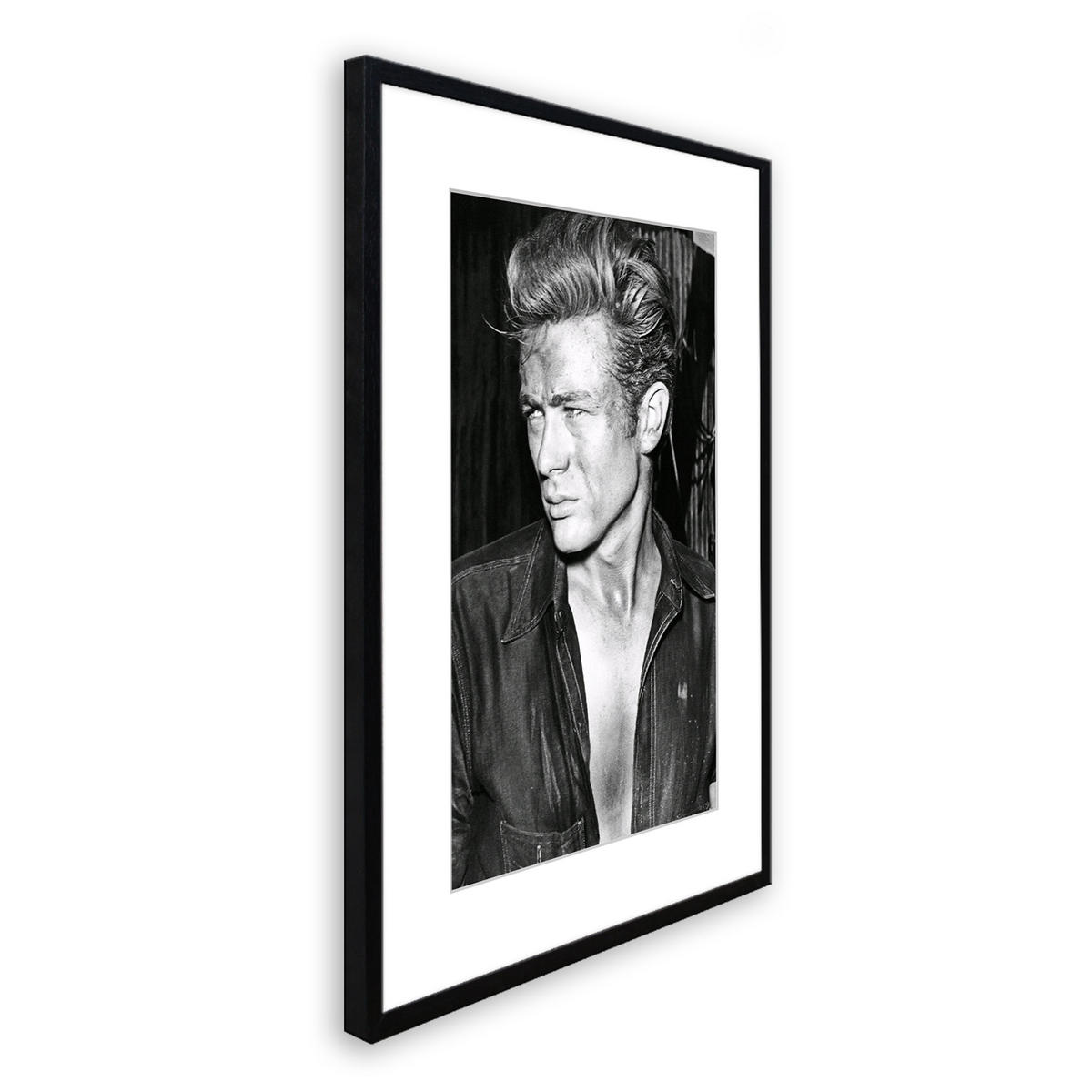 BILD mit Rahmen 51x71 cm James Dean Schwarz-Weiß - Weiß, Holz (51/71cm) - artissimo