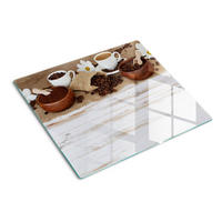 GLASPLATTE 60x52 cm Eine Tasse Kaffee - Braun, Glas (60/0.4/52cm) - TULUP