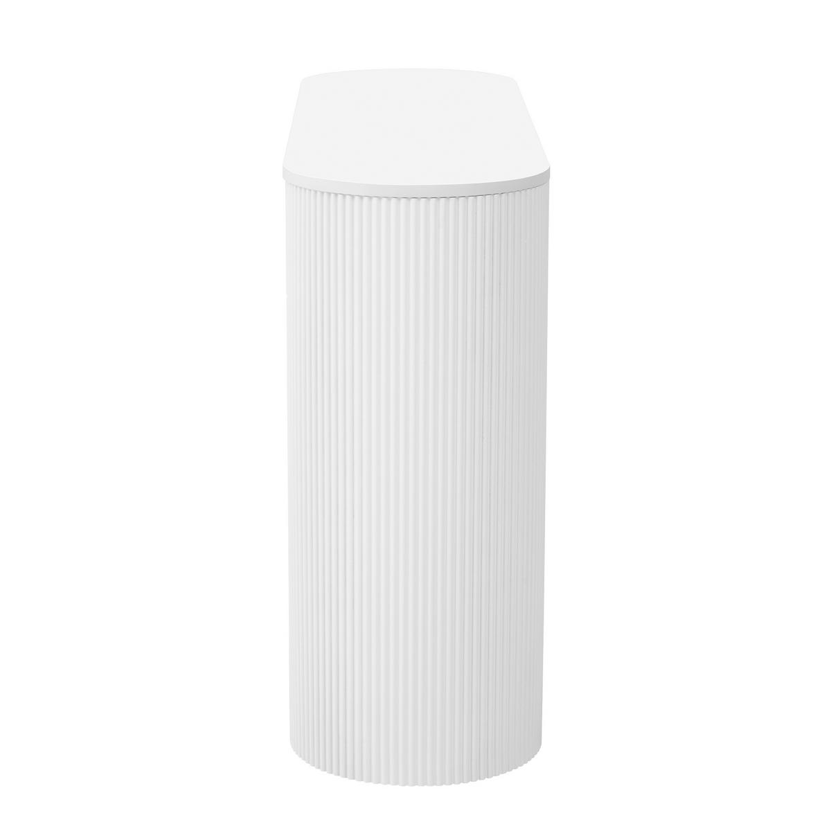 KONSOLENTISCH mdf in weiß mit rillen-design, geschwungene form & 2 unsichtbare schubladen - Weiß, Holzwerkstoff (33/120/76cm) - Urban Meuble