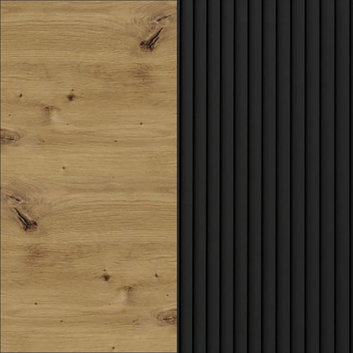 KÜCHENHÄNGESCHRANK Lamello W3/90 Schwarz Matt / Eiche Artisan 90 / 32,5 / 72cm - Eichefarben/Schwarz, Holz/Holzwerkstoff (90/72/32.5cm) - Feldmann-Wohnen