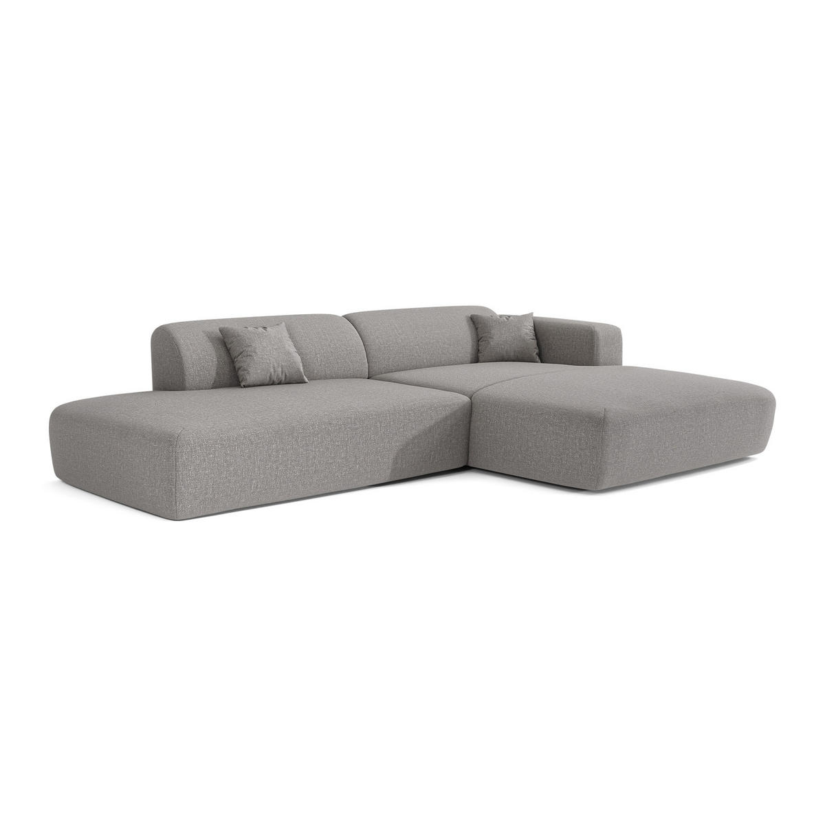 ECKSOFA RECHTS Rastergewebe Hellgrau 310cm - Hellgrau/Grau, Textil (300/96cm) - Sia Home