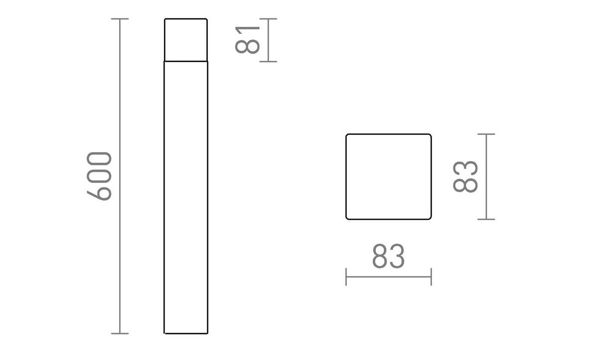 AUSSENLEUCHTE CLYDE 60 Anthrazitgrau 11 W IP44 - Grau, Metall (83/83/60cm) - Rendl