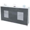 SIDEBOARD Grömitz Grau Hochglanz - Grau, Holzwerkstoff (138.5/75.5/35cm) - Vladon