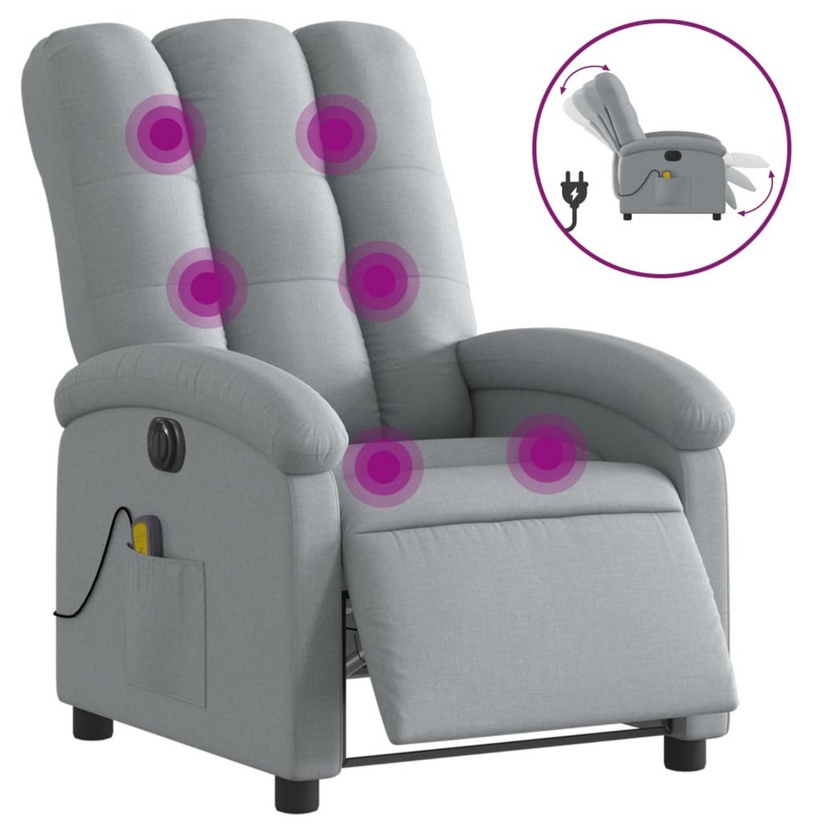 MASSAGESESSEL Loy - Hellgrau, Metall (70/101/93cm) - Nettlife
