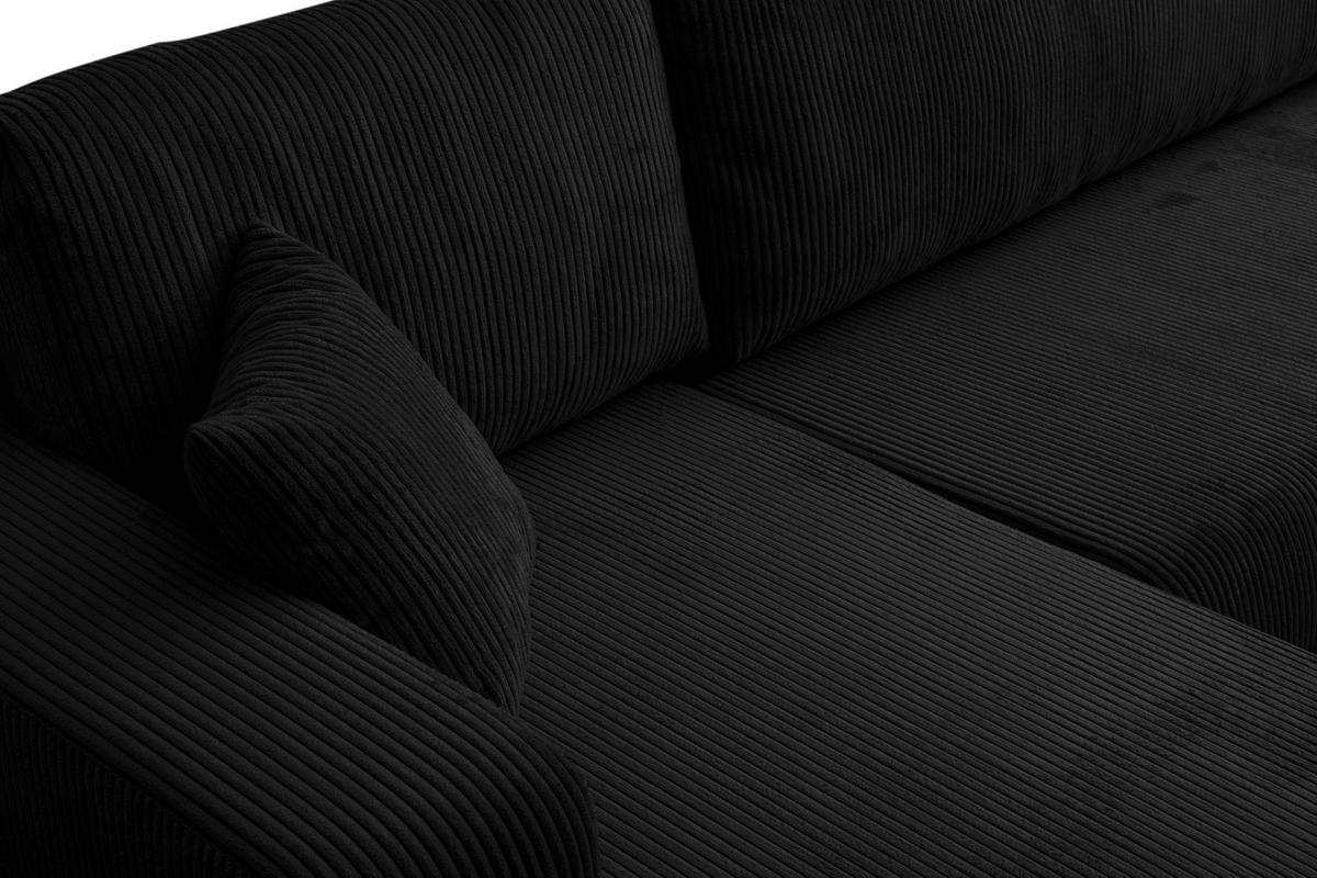 WOHNLANDSCHAFT LUNA U-FORM mit Schlaffunktion und Bettkasten (Schwarz) - Schwarz, Textil (312/83/142cm) - VENASI MÖBEL