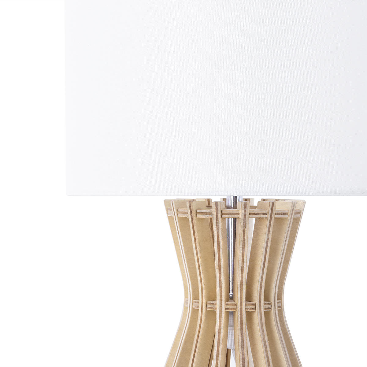 TISCHLAMPE Carrion 27/27/37 cm - Weiß, Holzwerkstoff (27/27/37cm) - Beliani