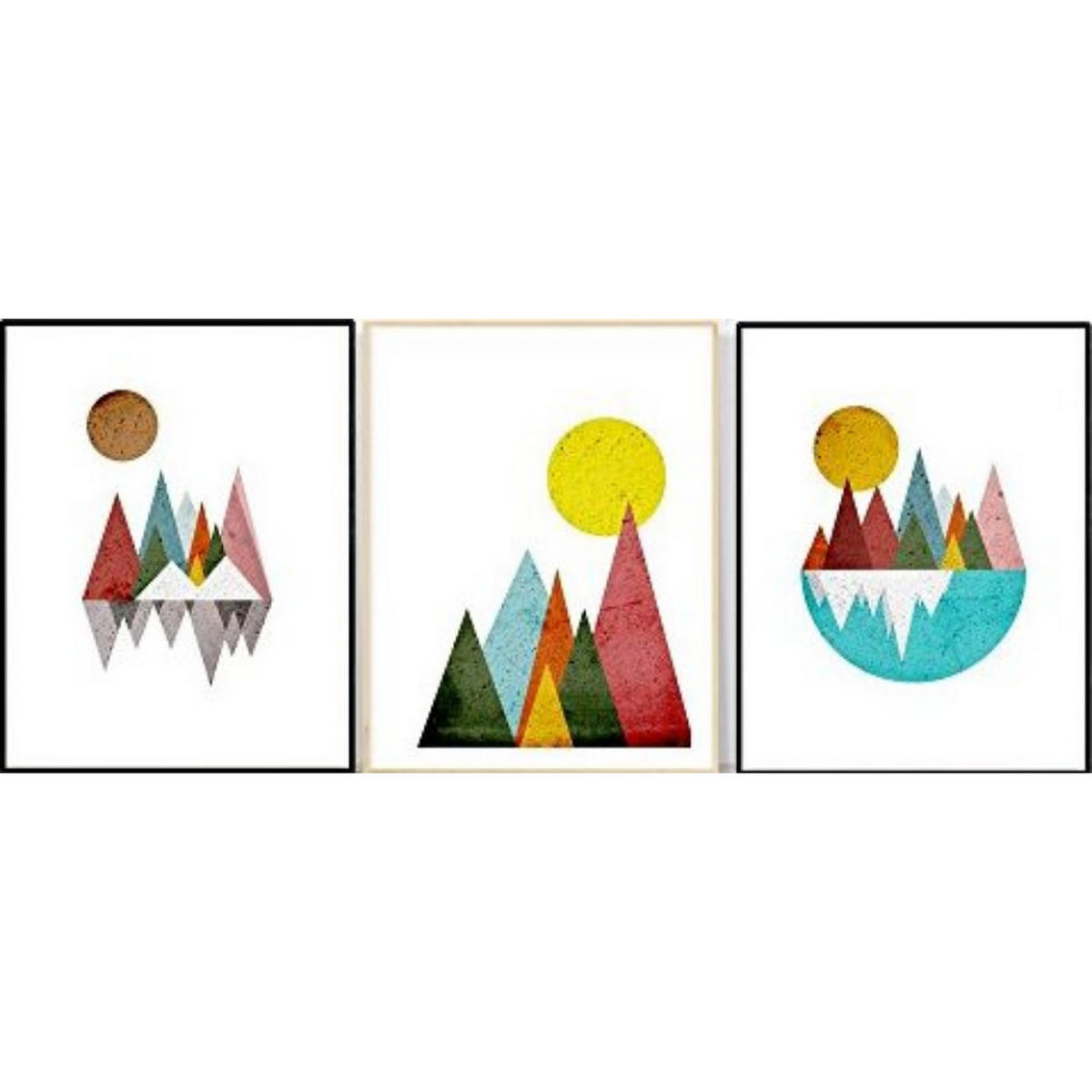 POSTER Set Mit 3 Berglandschaften In Pastelltönen 30X40cm Rahmenlos - Klar, Papier (30/5/40cm) - Nacnic