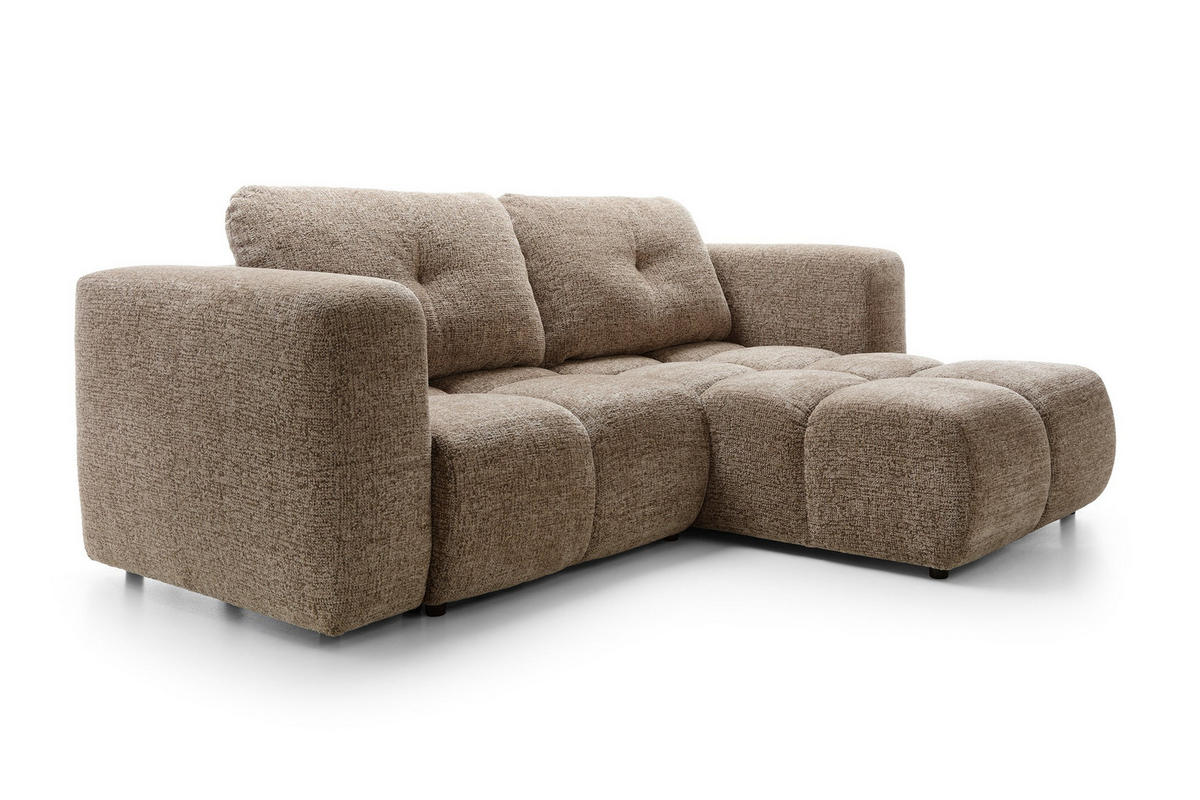 ECKSOFA ARTE 01 Braun Chenille mit Schlaffunktion - Braun, Holz (245/177cm) - MASSENO