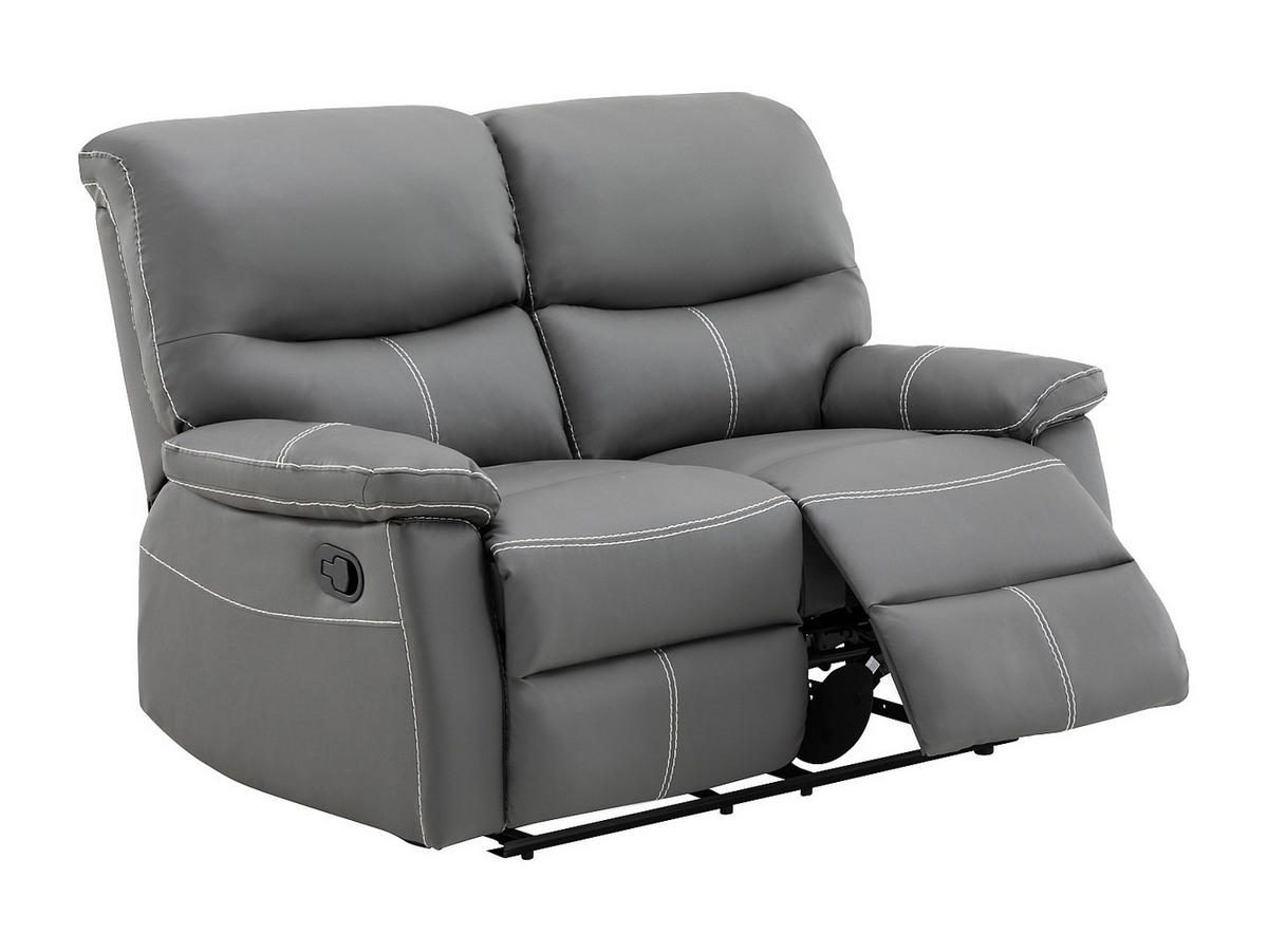 RELAXSOFA - 2 Personen - kunstleder - grau Canby - Grau, Leder (133/95/90cm) - Vente-Unique