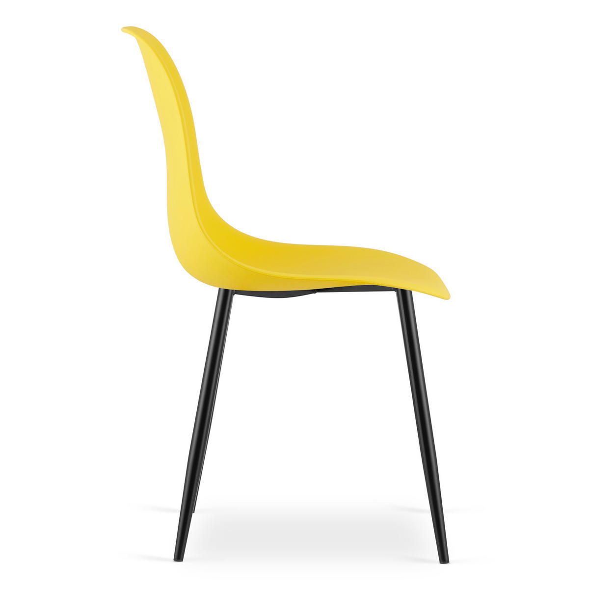 ESSZIMMERSTUHL KALEO gelber Sitz, schwarze Beine - Gelb/Schwarz, Kunststoff (46/84/51cm) - Valora