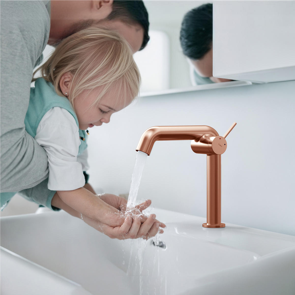 WASCHTISCHARMATUR Ventilkernzertifizierung Rosengold 15cm - Roségold, Metall (20/7.6/22.2cm) - EMKE