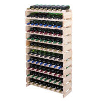 WEINREGAL VINOTECA FLEX PRO HxBxT 149x84x28cm 88 Flaschen auf 11 Ebenen Natur unbehandelt - Naturfarben, Holz (84/149/28cm) - PROREGAL