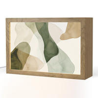 STOLNÍ LAMPA Japandi - Abstraktní - Zelená 30x20 cm - barva buku, kompozitní dřevo (8/30/20cm) - OnlyWow