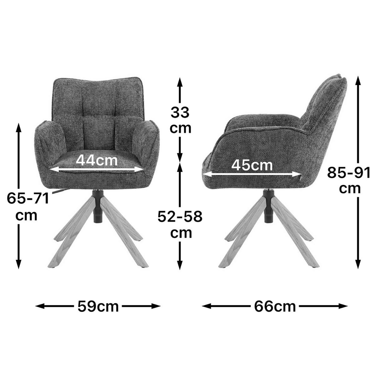 BÜROSTUHL Mika-Keno - Honigeiche/Blau, Eichenholz/Holz (59/85/66cm) - DUBI Möbel