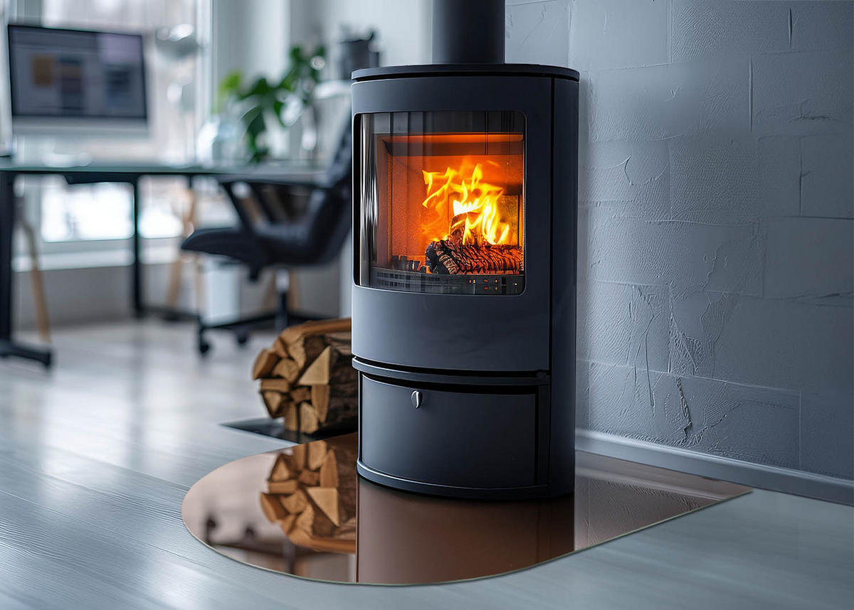 GLASPLATTE für Kamin 80x70 cm Braun - Braun, Glas (80/70/0.4cm) - ArtPrintCave