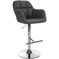 BARHOCKER Lederlook schwarz - Chromfarben/Schwarz, Textil (57/97/59cm) - CLP