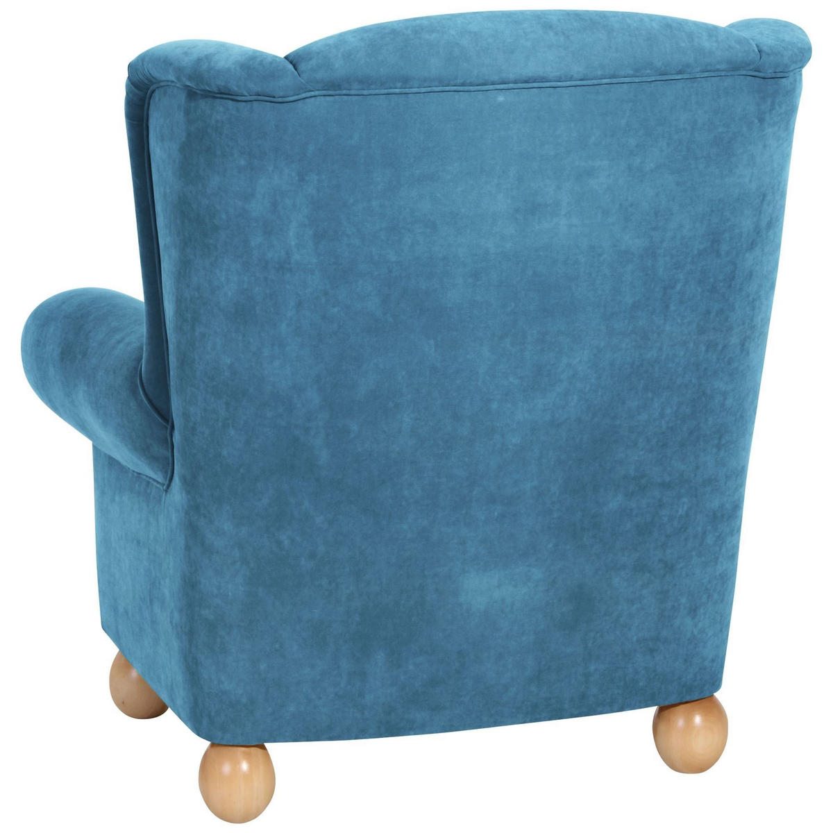 OHRENBACKENSESSEL Kasha Bezug Veloursstoff Buche natur / petrol - Buchefarben/Petrol, Kunststoff (93/103/87cm) - 58aufmkessel