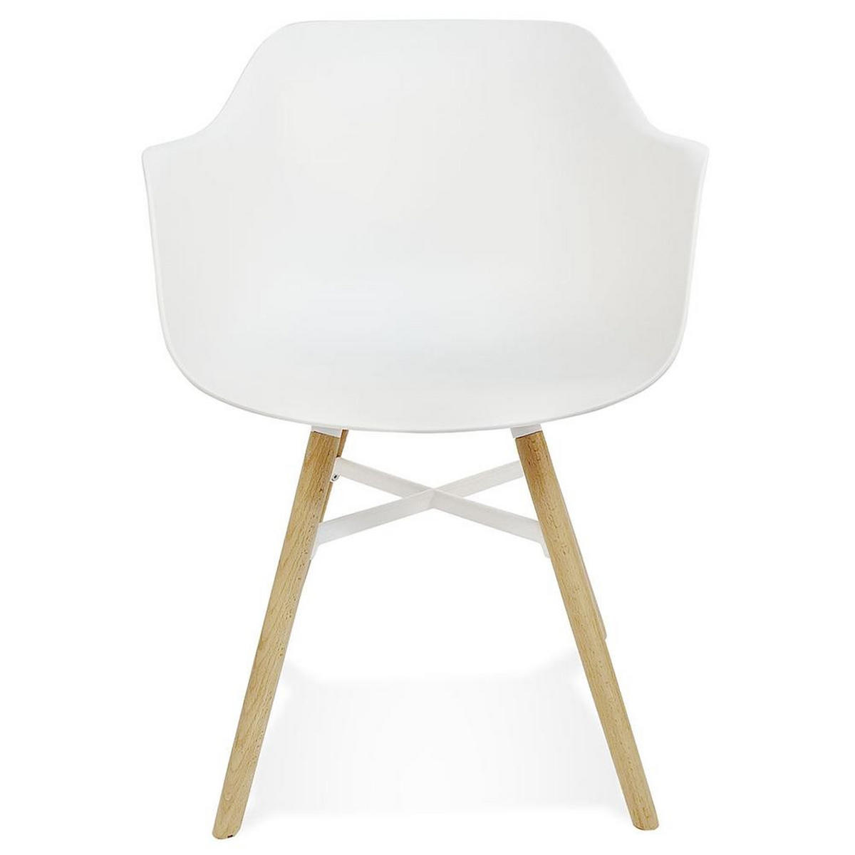 ESSZIMMERSTUHL Polypropylen Skandinavisch Hochbelastbar, Weiß 81x57x56,5 cm - Beige/Weiß, Kunststoff/Buchenholz (57/57/57cm) - KADIMA DESIGN