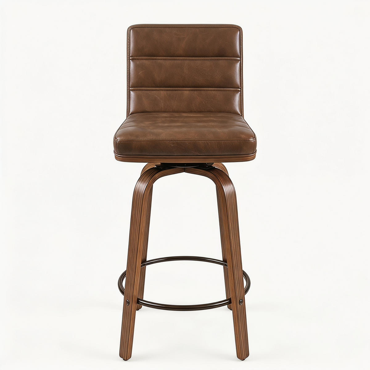 BARHOCKER DE-36437 mit geschwungenen Holzbeinen Rotbraun - Braun, Holz (48/90/40cm) - ComfortXL