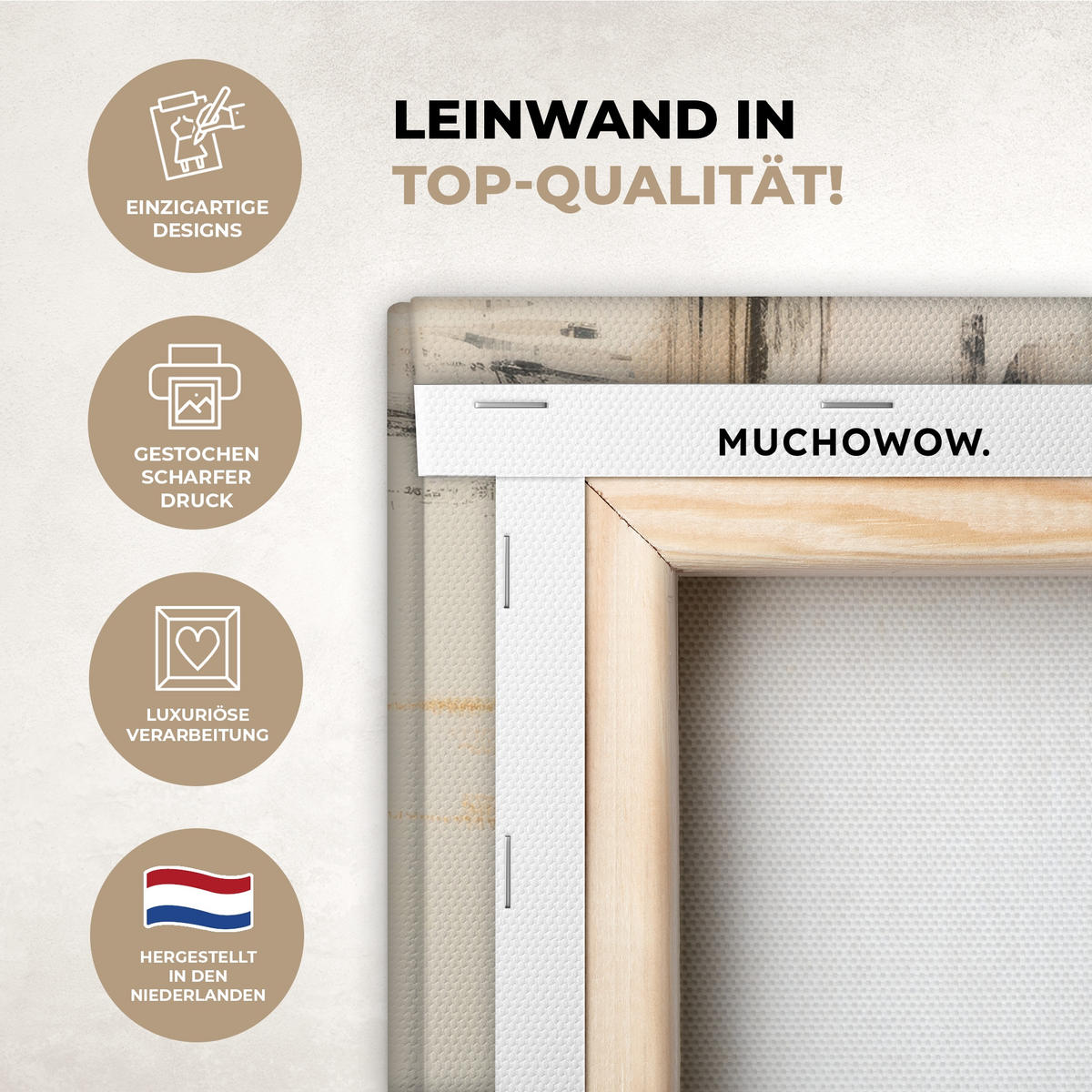 LEINWANDBILD Frau - Hut - Farbe 40x30 cm - Goldfarben, Textil (40/30cm) - MuchoWow