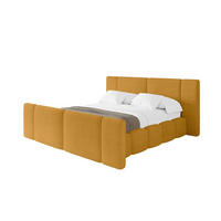 POLSTERBETT mit Bettkasten, Fußteil und Lattenrost, Bett mit Matratze H3/H4 - NILO-Z 200x200 Senfgelb - Currygelb, Holzwerkstoff/Textil (200/200cm) - ALTDECOR