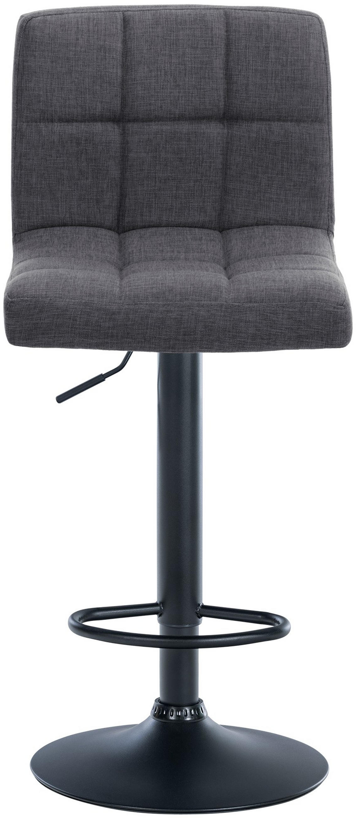 BARHOCKER 2er-Set MADRID Hellgrau Stoff Schwarz - Hellgrau, Textil/Metall (46/94/47cm) - DELUKE