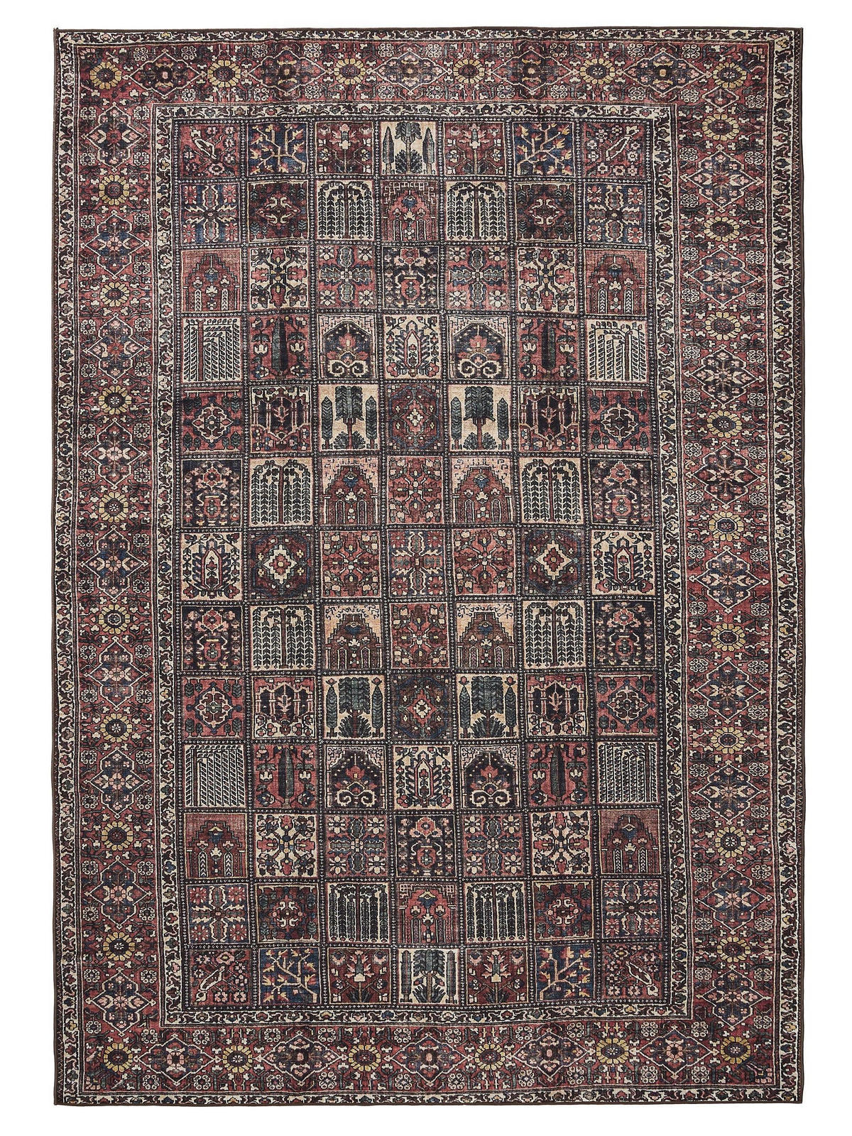 VINTAGE-TEPPICH George waschbar 140x200 cm - Rot/Multicolor, Kunststoff (140/200cm) - benuta