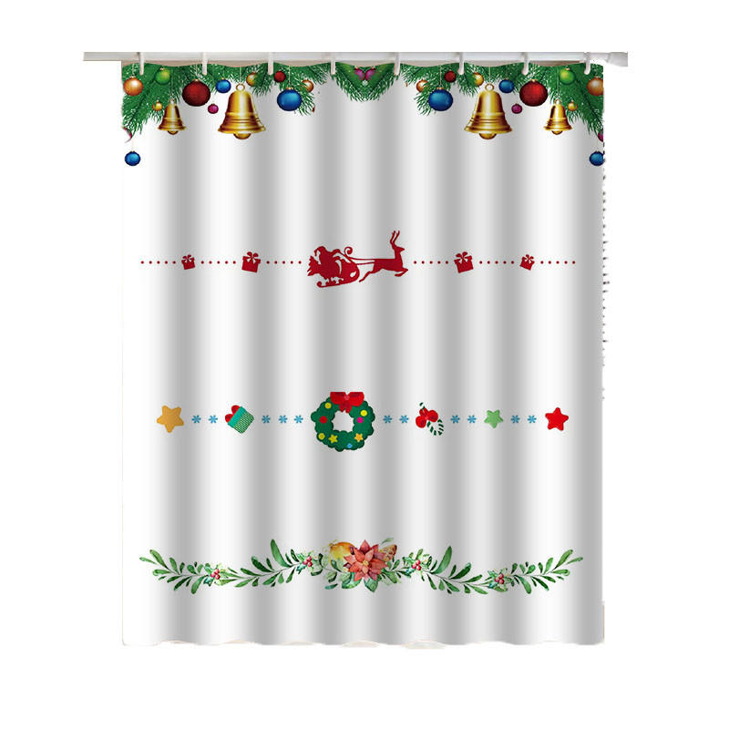 DUSCHVORHANG Weihnachten 180 cm wasserdicht schimmelresistent Badezimmer - Rot, Textil (180/180cm) - MCBOSON