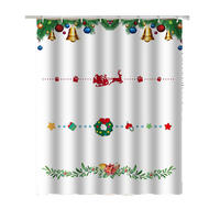 DUSCHVORHANG Weihnachten 180 cm wasserdicht schimmelresistent Badezimmer - Rot, Textil (180/180cm) - MCBOSON