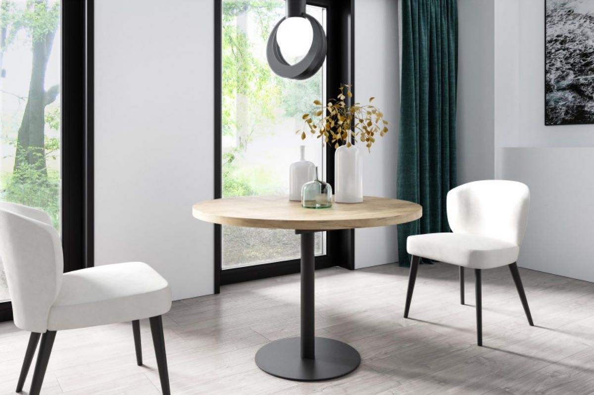 TISCH Schwarz Bartek Ausziehbar - Schwarz, Holzwerkstoff (100/100/76cm) - Sepro Meble