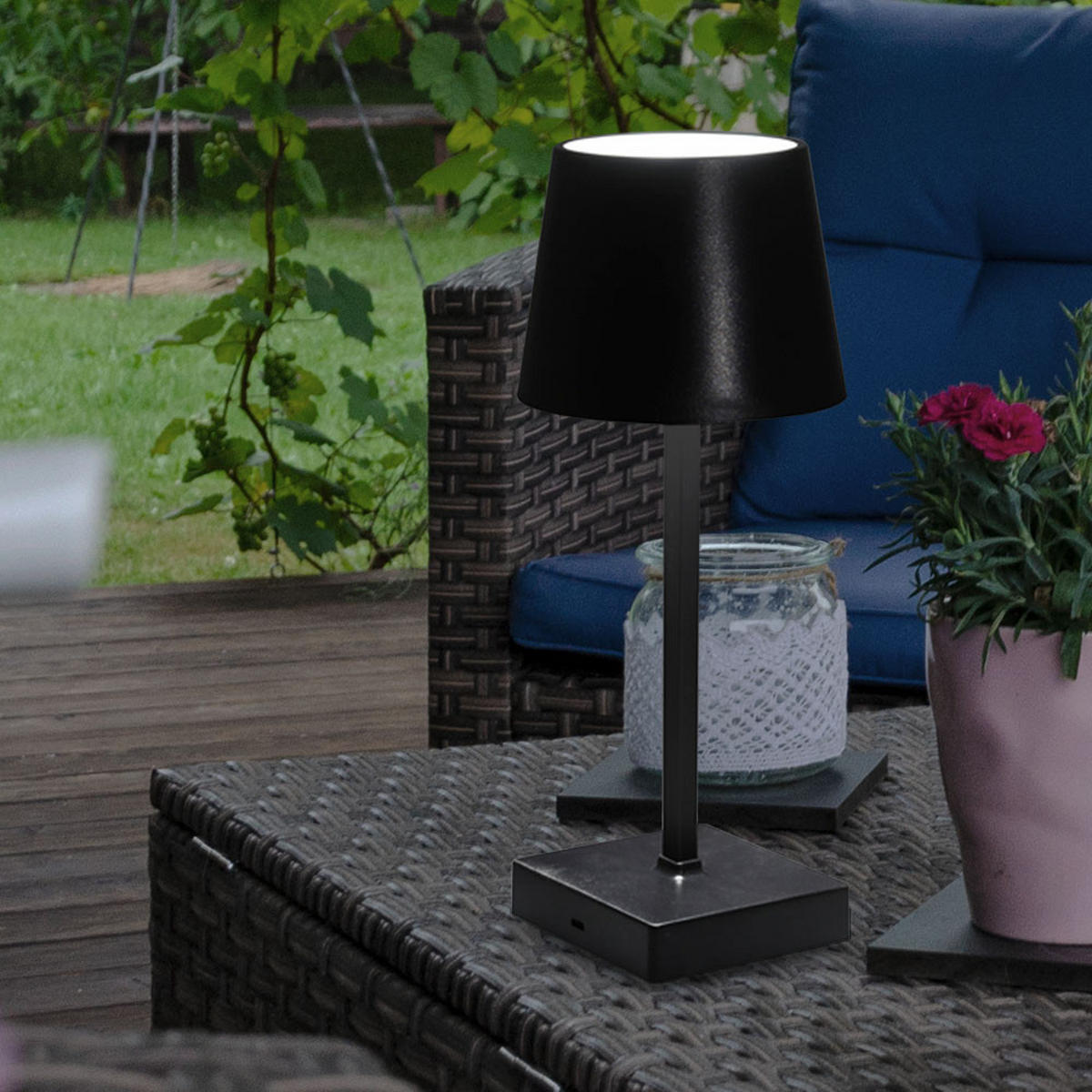 LED TISCHLEUCHTE Schwarz Touchfunktion - Schwarz, Metall (10.5/10.5/26cm) - Cepewa