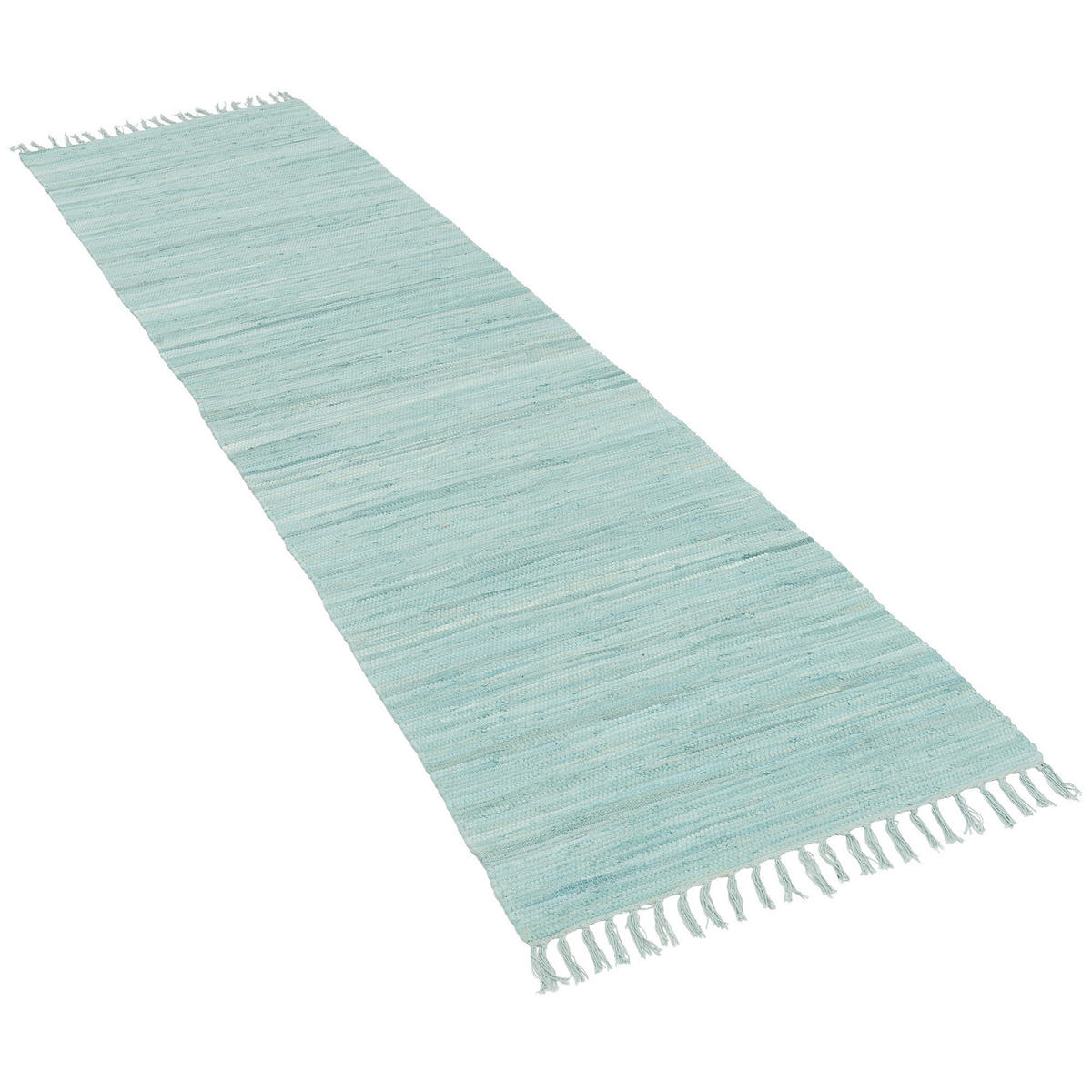BAUMWOLLE NATUR TEPPICH LÄUFER JOLLY COTTON - Hellblau, Textil (90/160cm) - Pergamon