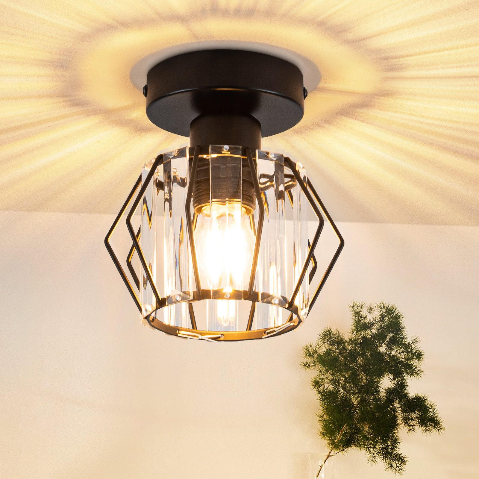 LED-DECKENLEUCHTE Tyrris 15/16/15 cm - Schwarz, Metall (16/15/15cm) - ZMH