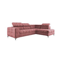 ECKSOFA PABLOS Cloud, L-förmig, Moderne, mit verstellbarem Kopfteil, Schlaf- & Lagermöglichkeiten, freistehend, RECHTS 279x201x97 cm Red - Rot, Holz/Textil (279/201cm) - DomoHome