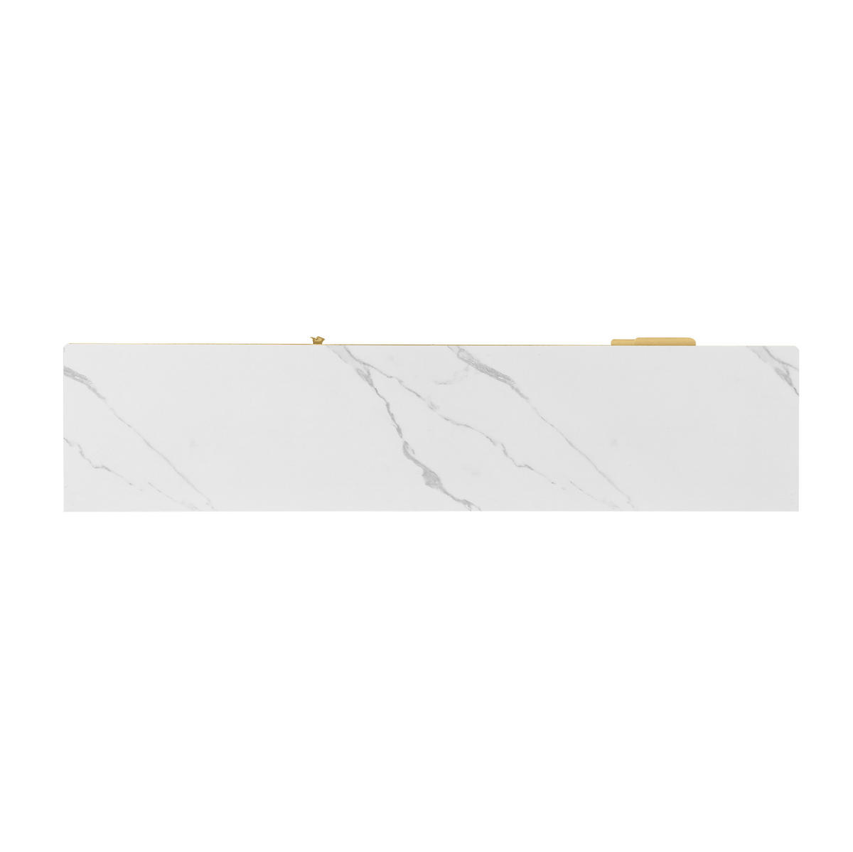 LOWBOARD 170/37/45 cm Weiß und Gold aus Holzwerkstoff mit 2 Schubladen und Schnitzmuster - Weiß, Holzwerkstoff (37/45/170cm) - OKMYHOME