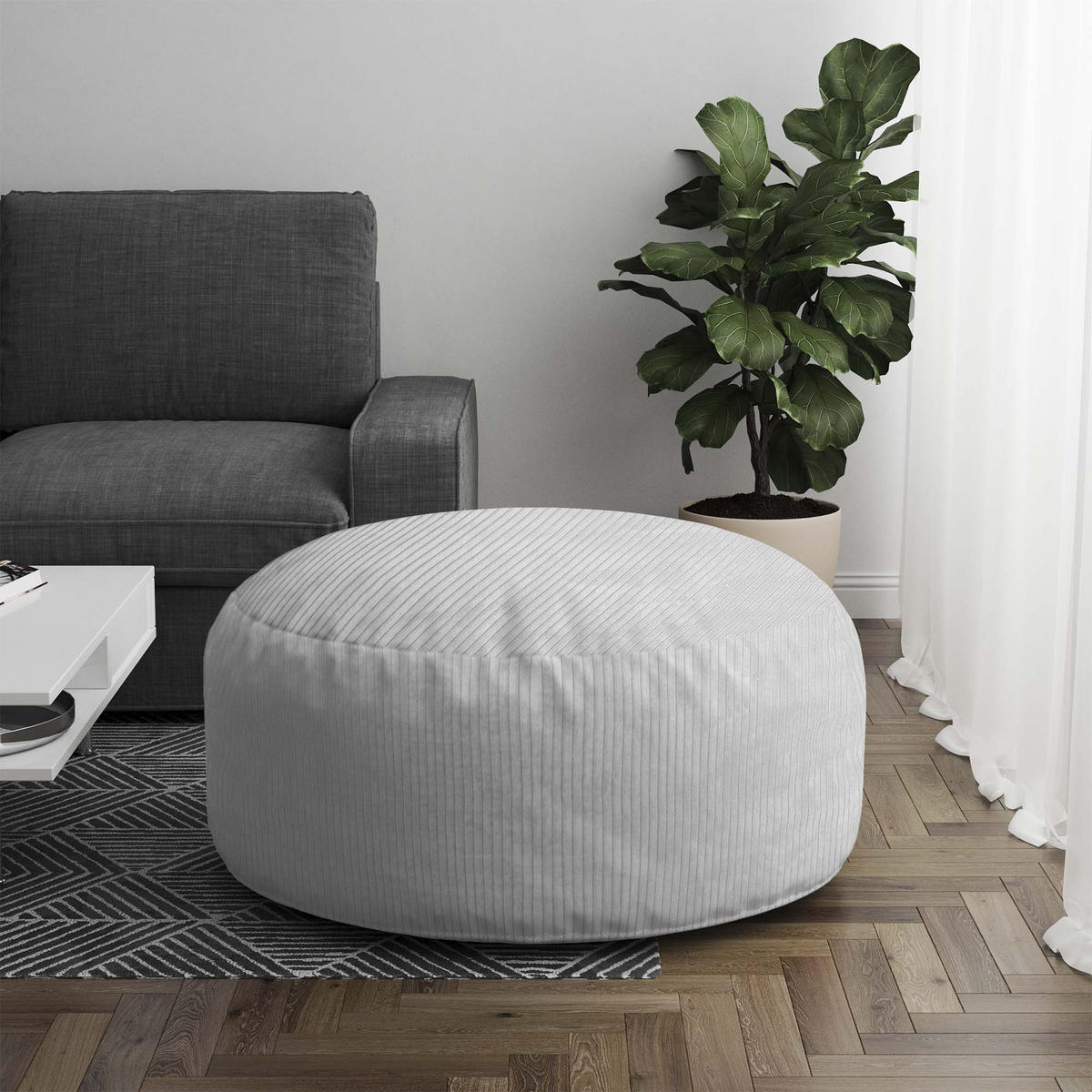 SITZSACK ROLLER Storm Gray - Grau, Textil (70/40/70cm) - Dreamroots